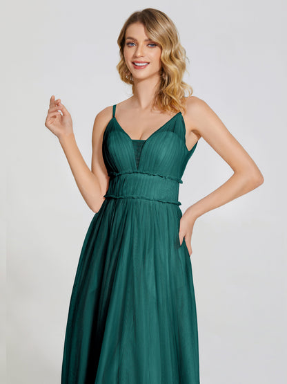 Alayna Spaghetti Straps Tulle Bridesmaid Dress