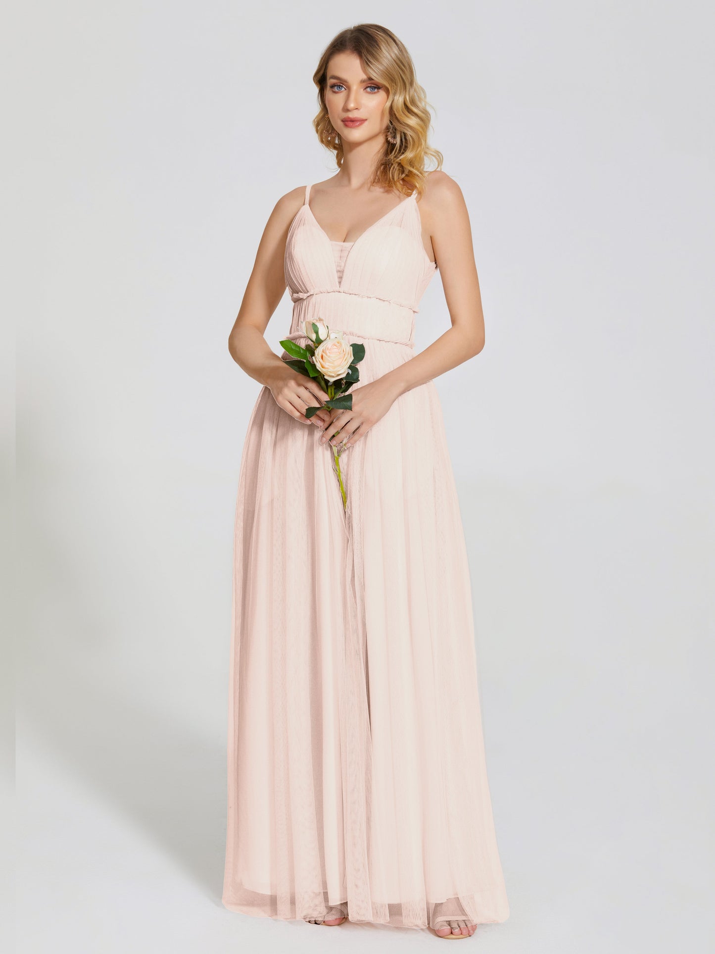 Alayna Spaghetti Straps Tulle Bridesmaid Dress