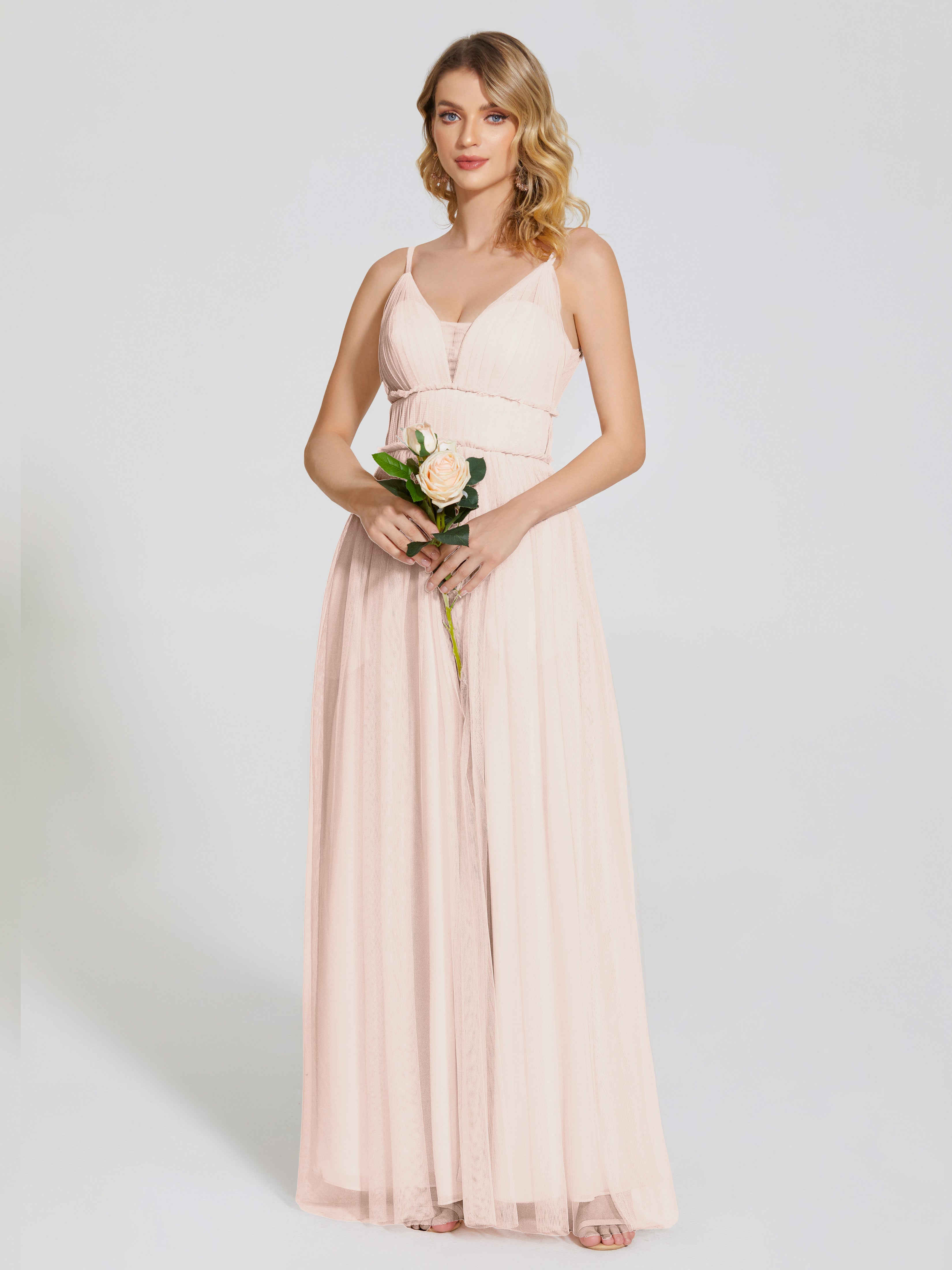 Alayna Spaghetti Straps Tulle Bridesmaid Dress