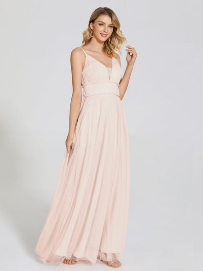 Alayna Spaghetti Straps Tulle Bridesmaid Dress
