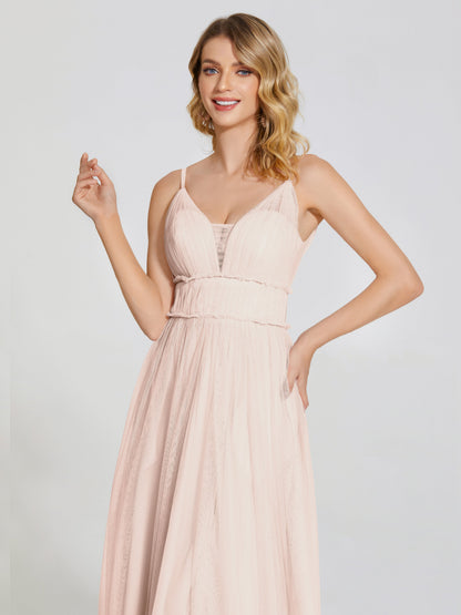 Alayna Spaghetti Straps Tulle Bridesmaid Dress