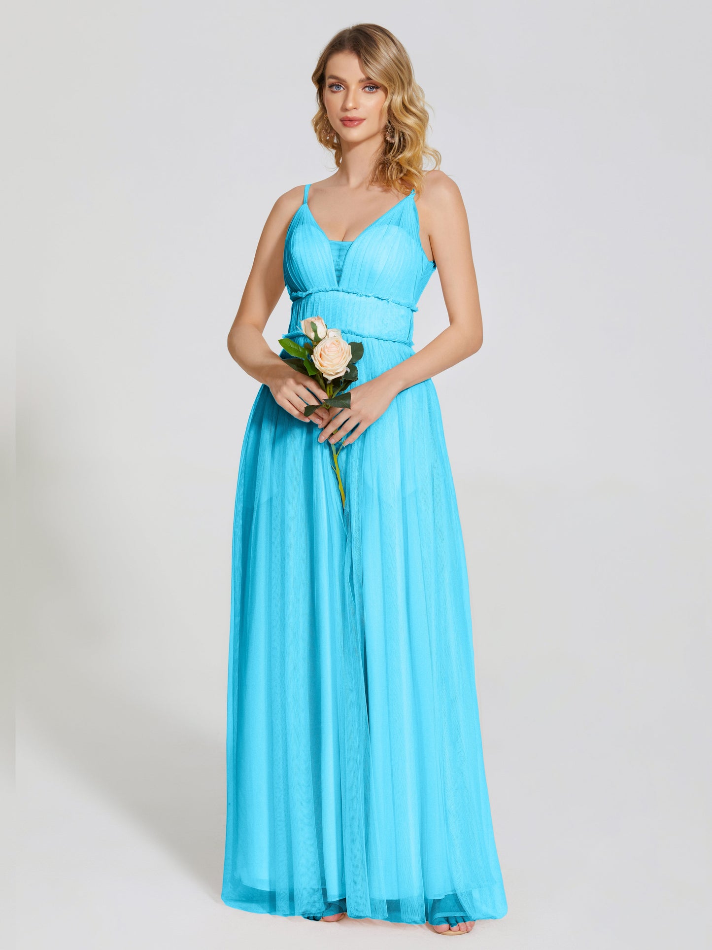 Alayna Spaghetti Straps Tulle Bridesmaid Dress