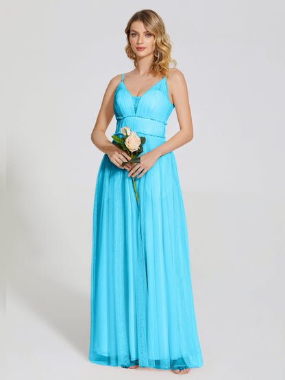 Alayna Spaghetti Straps Tulle Bridesmaid Dress