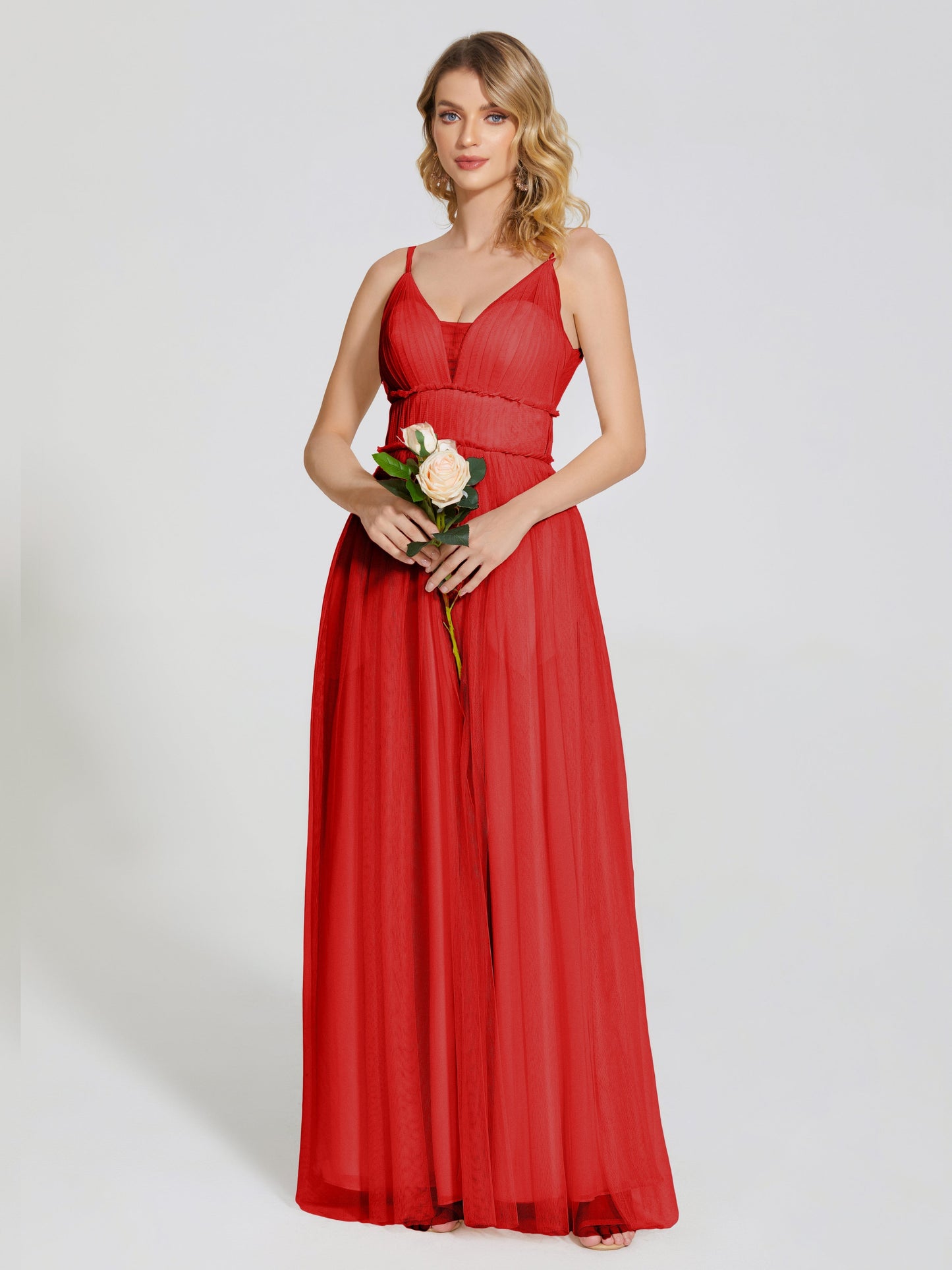 Alayna Spaghetti Straps Tulle Bridesmaid Dress