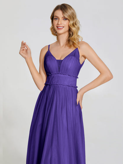 Alayna Spaghetti Straps Tulle Bridesmaid Dress