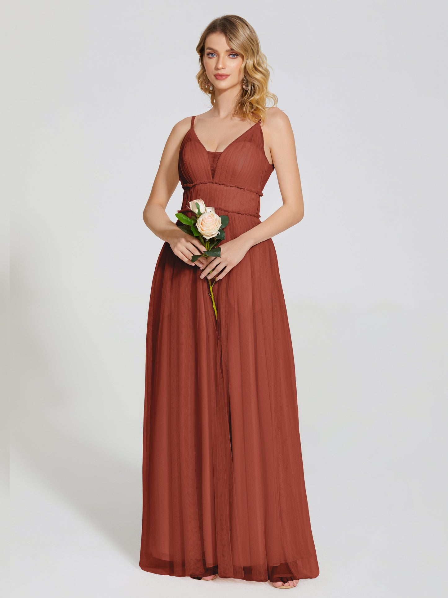 Alayna Spaghetti Straps Tulle Bridesmaid Dress