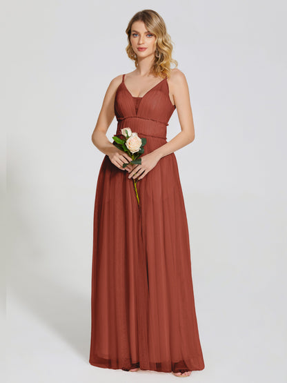 Alayna Spaghetti Straps Tulle Bridesmaid Dress