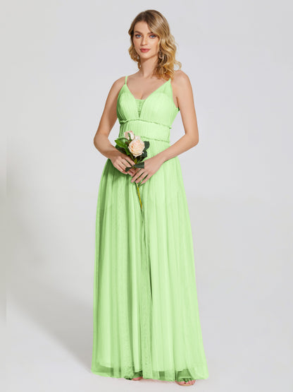 Alayna Spaghetti Straps Tulle Bridesmaid Dress