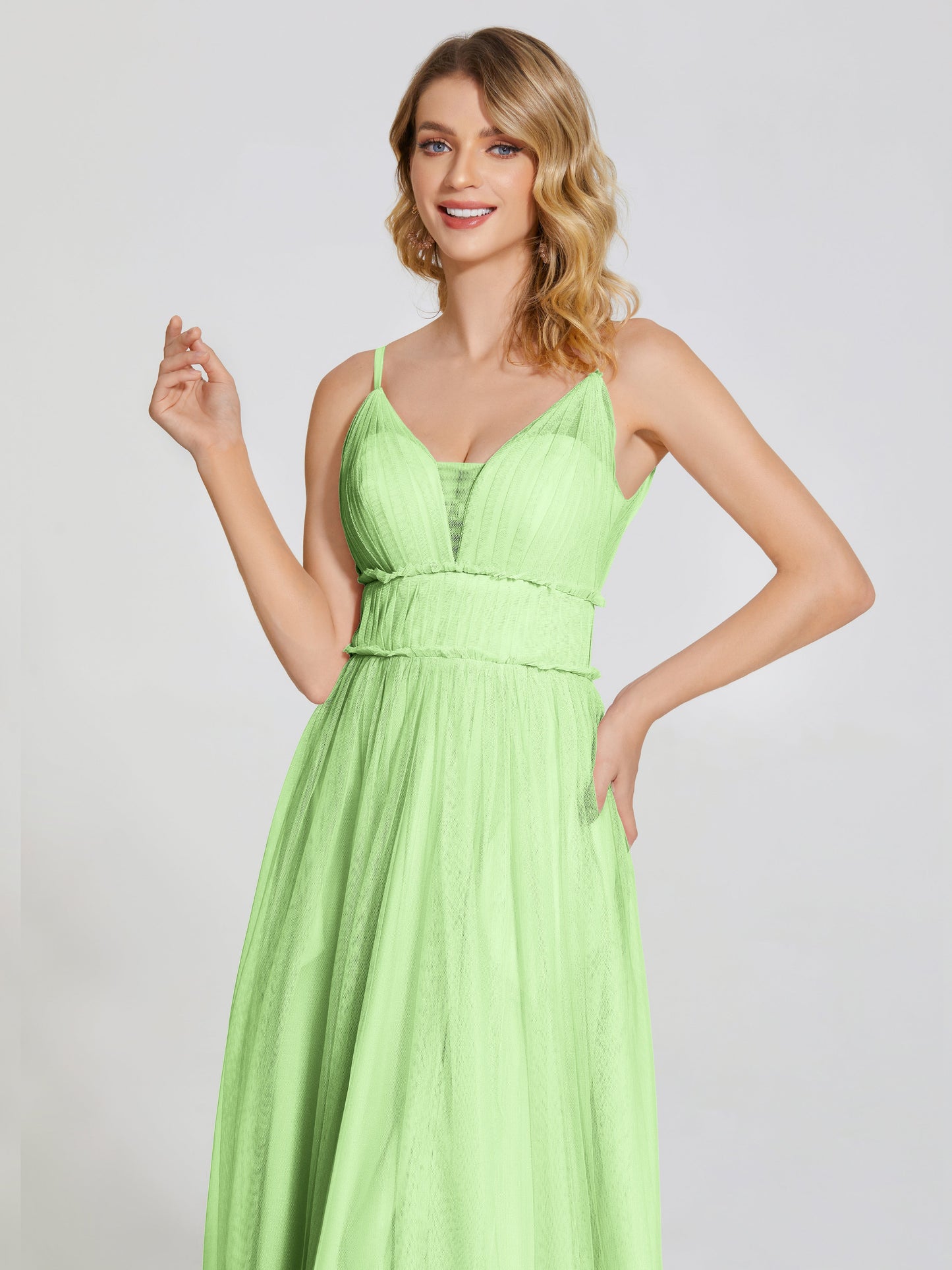 Alayna Spaghetti Straps Tulle Bridesmaid Dress