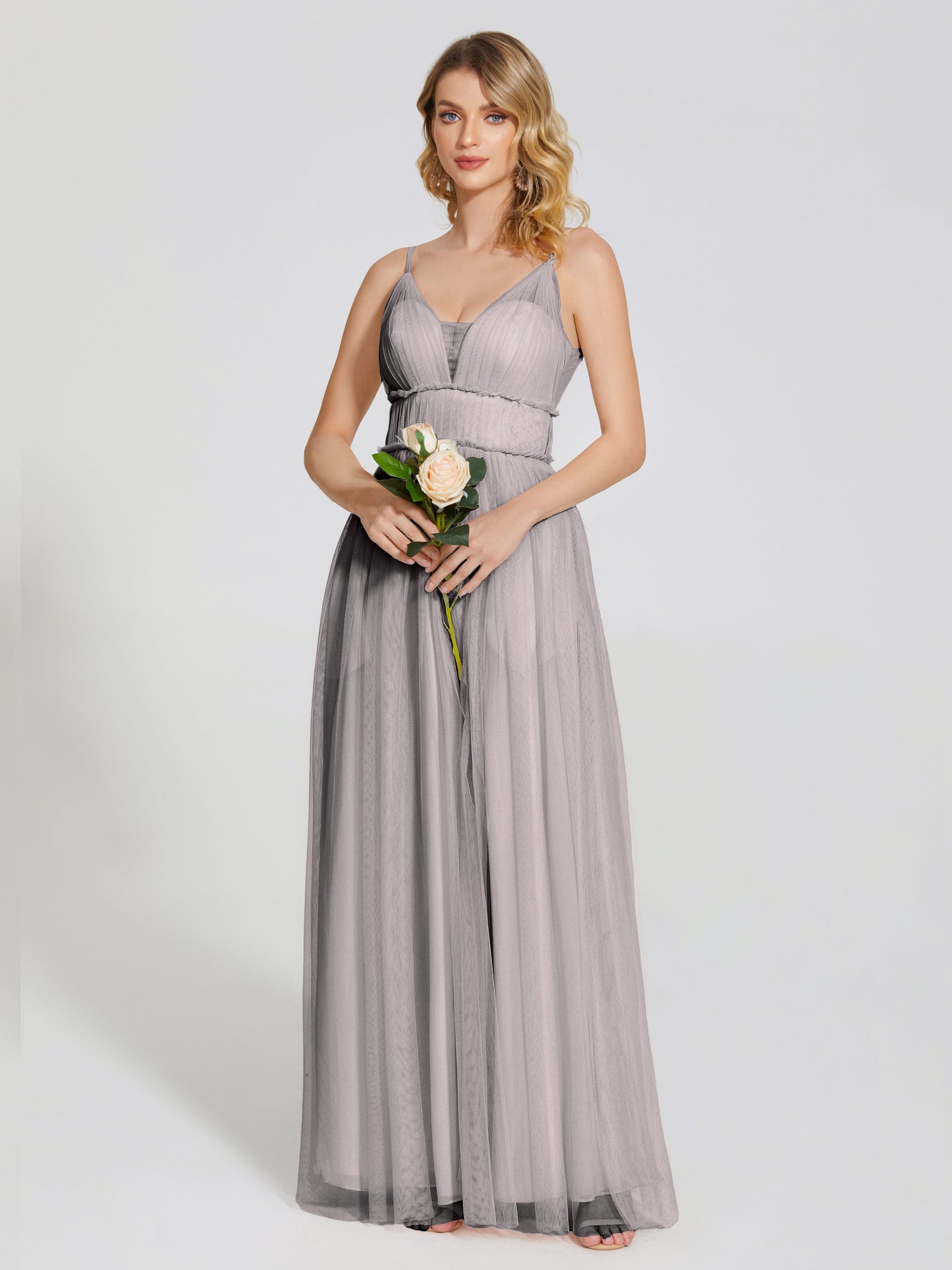 Alayna Spaghetti Straps Tulle Bridesmaid Dress