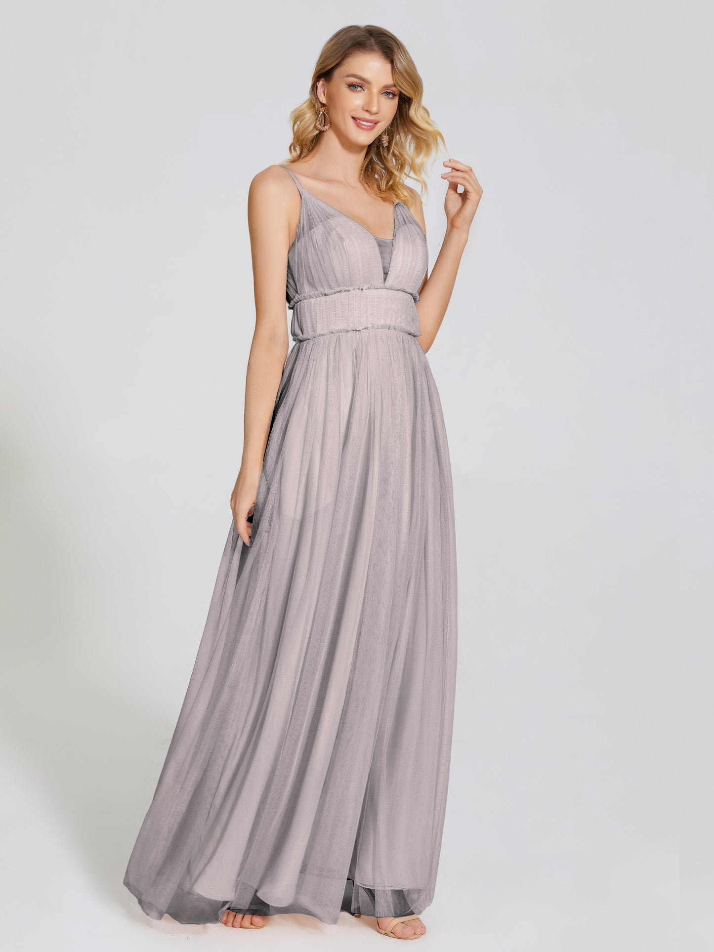 Alayna Spaghetti Straps Tulle Bridesmaid Dress