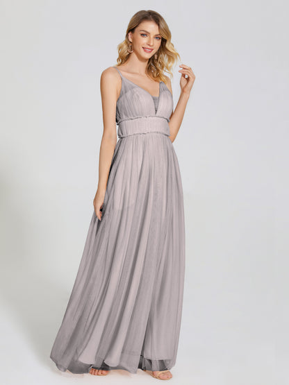 Alayna Spaghetti Straps Tulle Bridesmaid Dress
