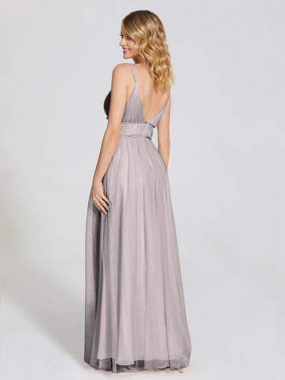 Alayna Spaghetti Straps Tulle Bridesmaid Dress