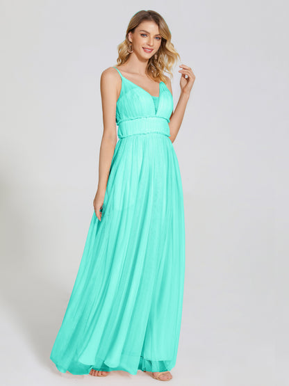 Alayna Spaghetti Straps Tulle Bridesmaid Dress
