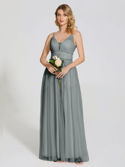 Alayna Spaghetti Straps Tulle Bridesmaid Dress