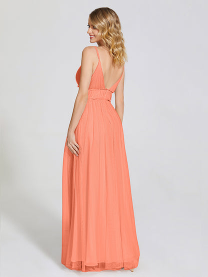 Alayna Spaghetti Straps Tulle Bridesmaid Dress