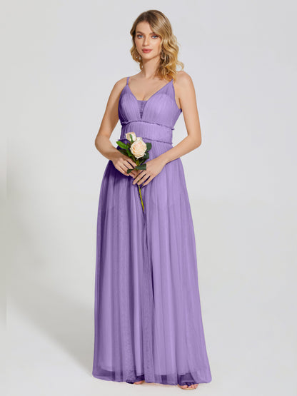 Alayna Spaghetti Straps Tulle Bridesmaid Dress