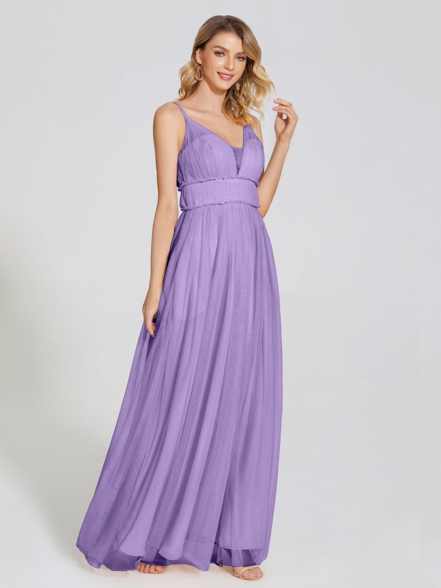Alayna Spaghetti Straps Tulle Bridesmaid Dress