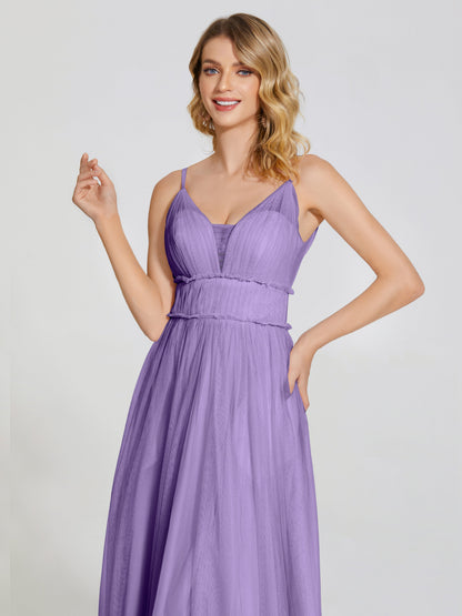 Alayna Spaghetti Straps Tulle Bridesmaid Dress