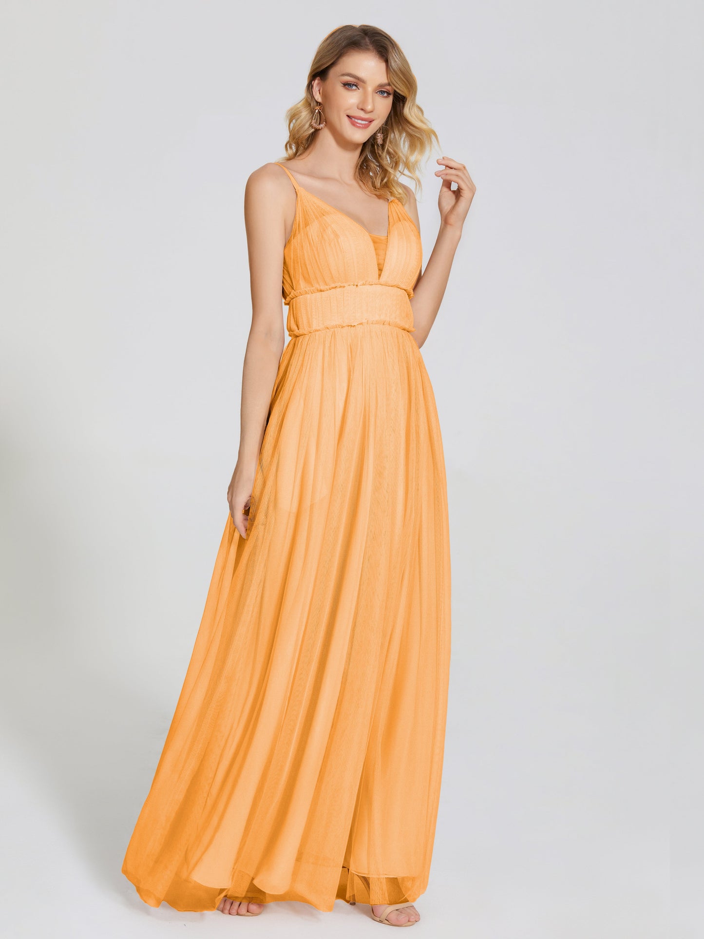 Alayna Spaghetti Straps Tulle Bridesmaid Dress