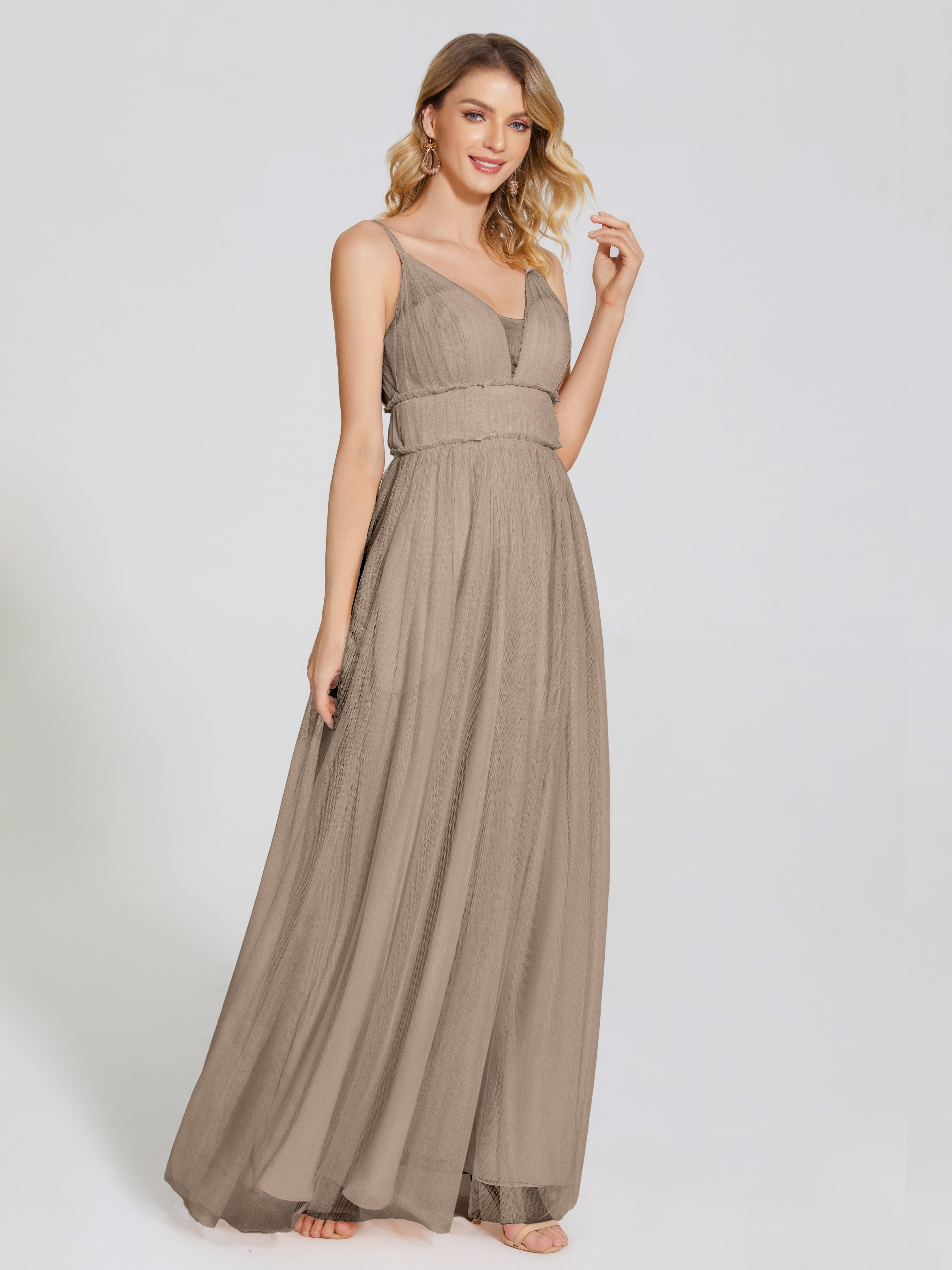Alayna Spaghetti Straps Tulle Bridesmaid Dress