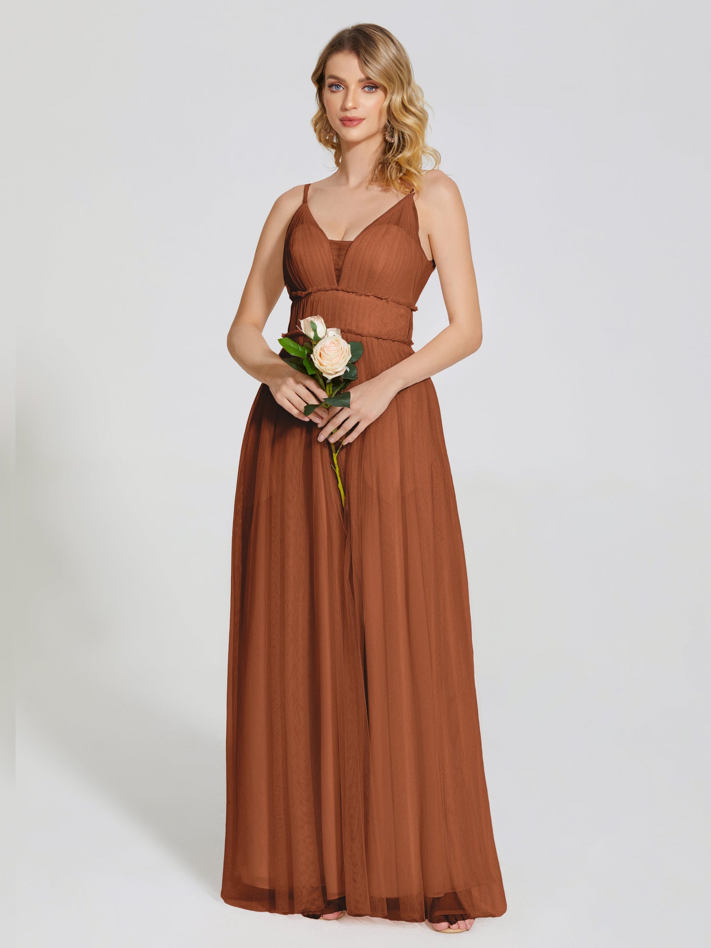 Alayna Spaghetti Straps Tulle Bridesmaid Dress