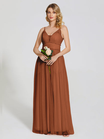 Alayna Spaghetti Straps Tulle Bridesmaid Dress