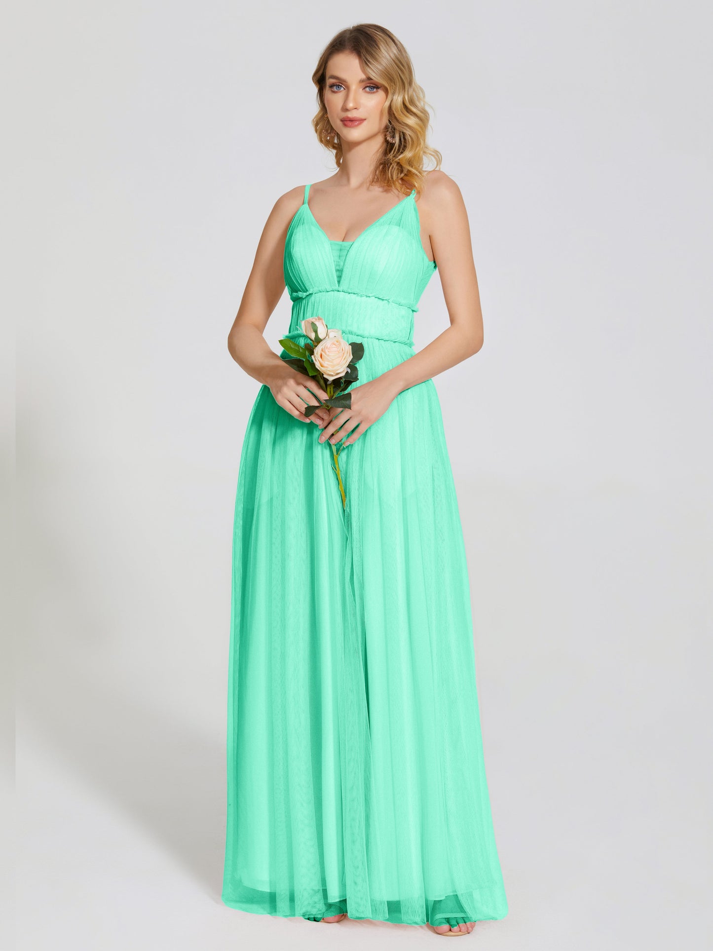 Alayna Spaghetti Straps Tulle Bridesmaid Dress