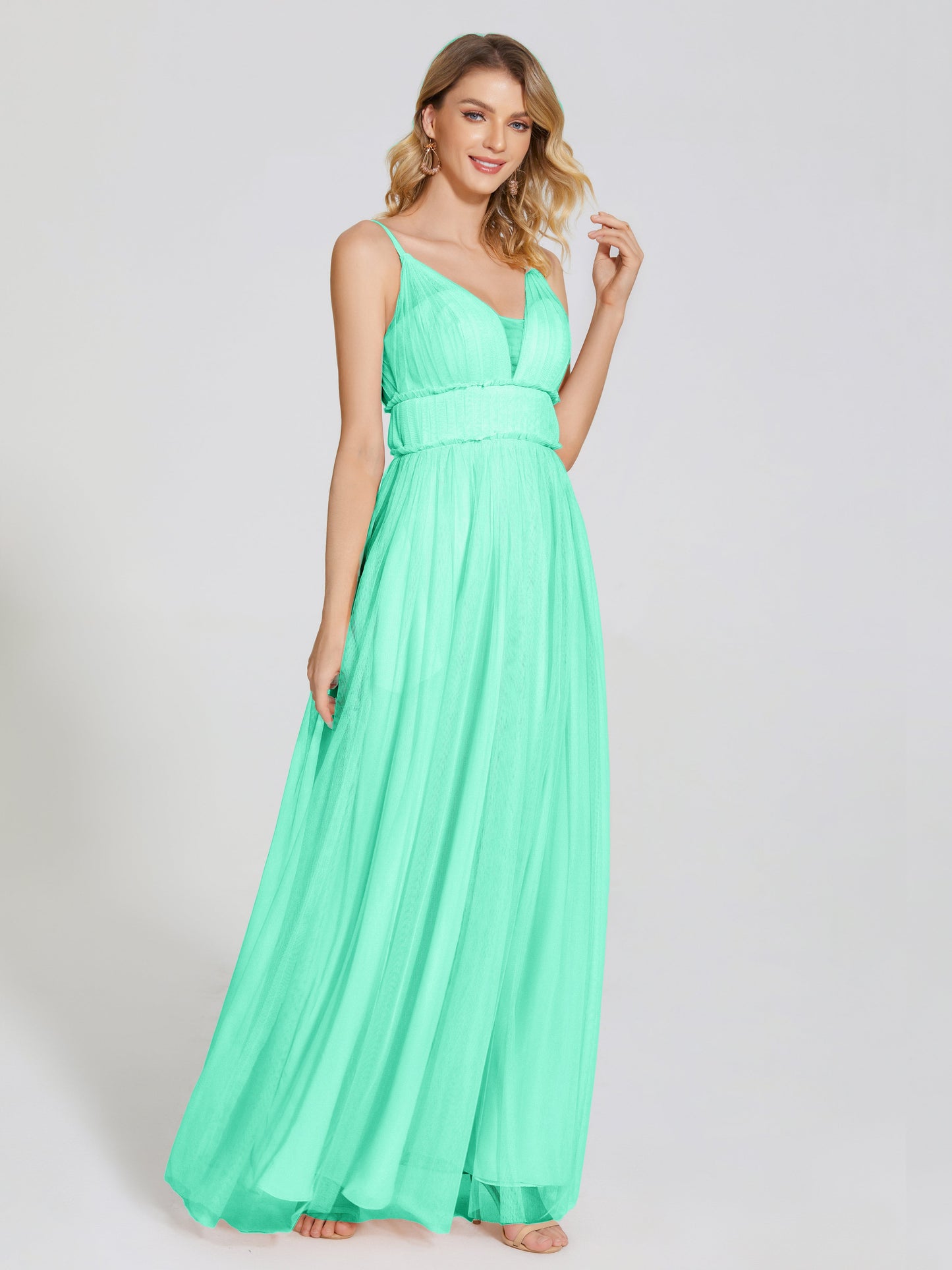 Alayna Spaghetti Straps Tulle Bridesmaid Dress