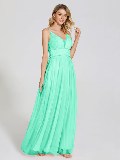 Alayna Spaghetti Straps Tulle Bridesmaid Dress