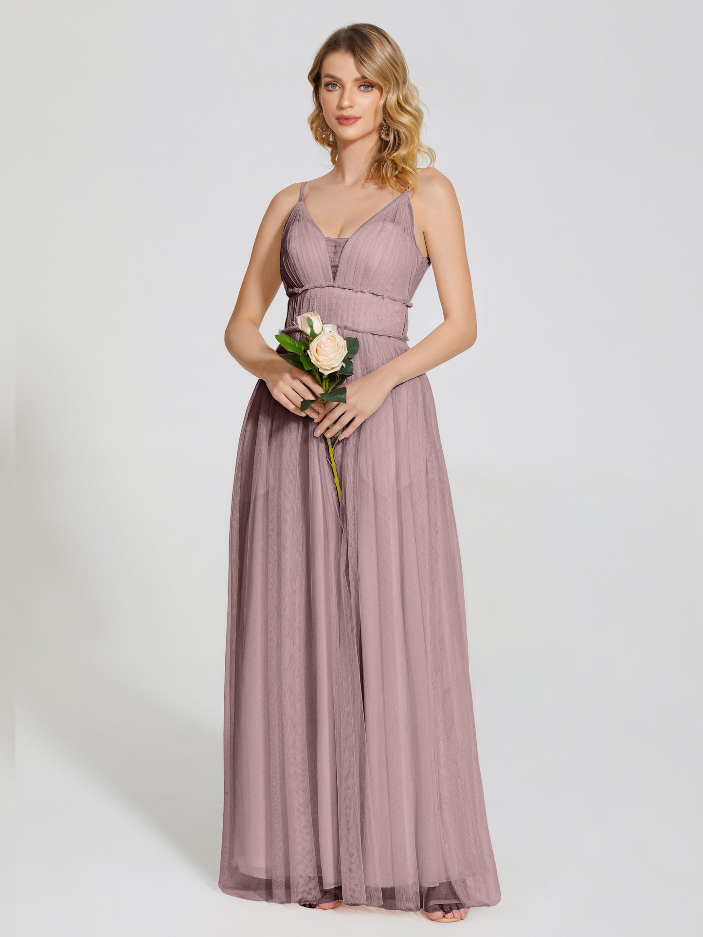 Alayna Spaghetti Straps Tulle Bridesmaid Dress