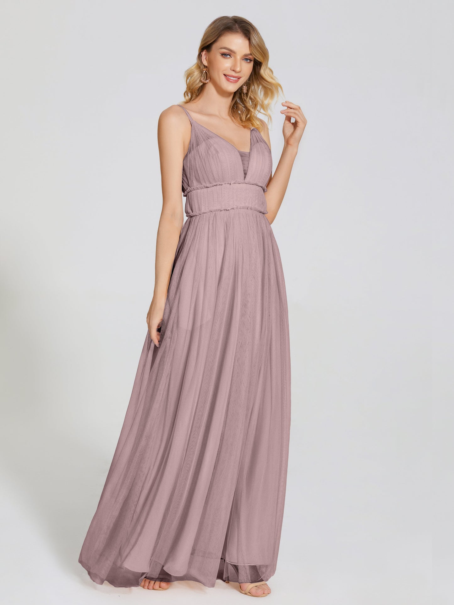 Alayna Spaghetti Straps Tulle Bridesmaid Dress