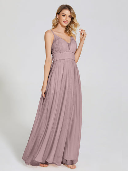 Alayna Spaghetti Straps Tulle Bridesmaid Dress
