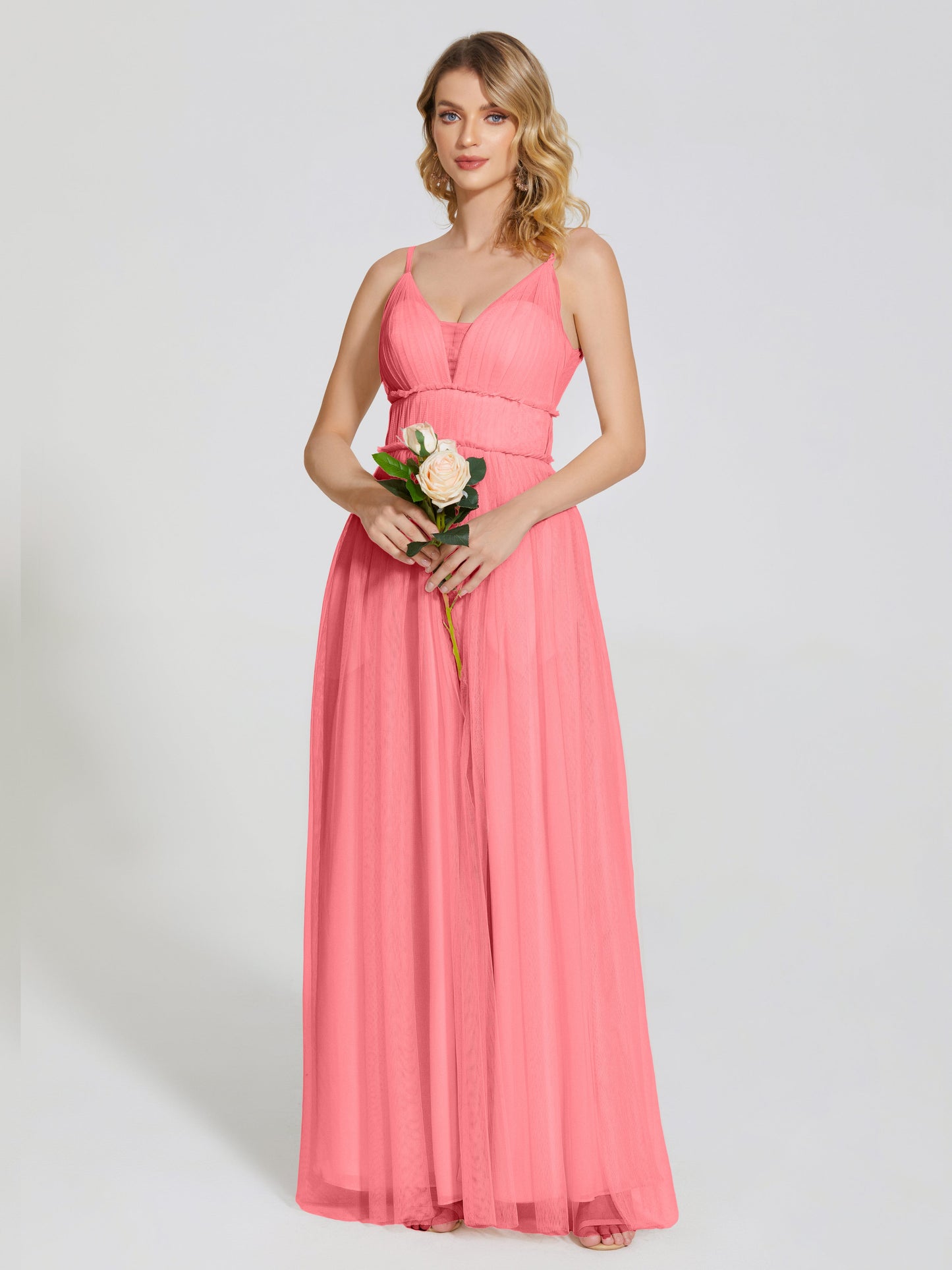 Alayna Spaghetti Straps Tulle Bridesmaid Dress