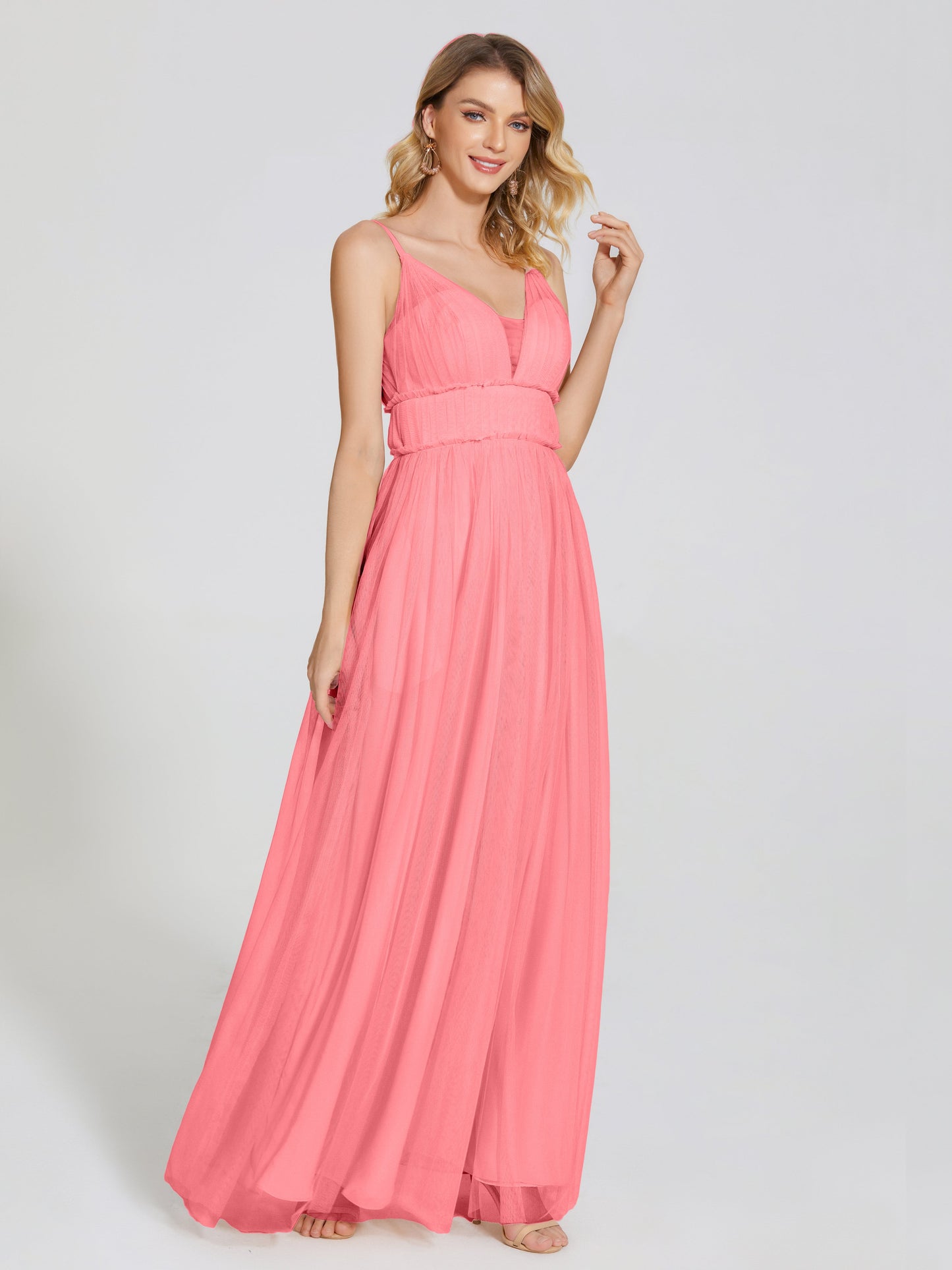 Alayna Spaghetti Straps Tulle Bridesmaid Dress