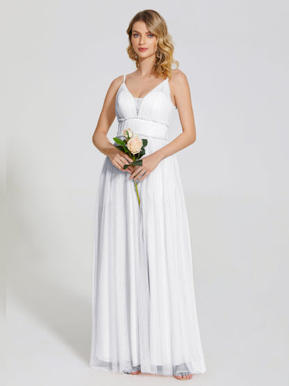 Alayna Spaghetti Straps Tulle Bridesmaid Dress