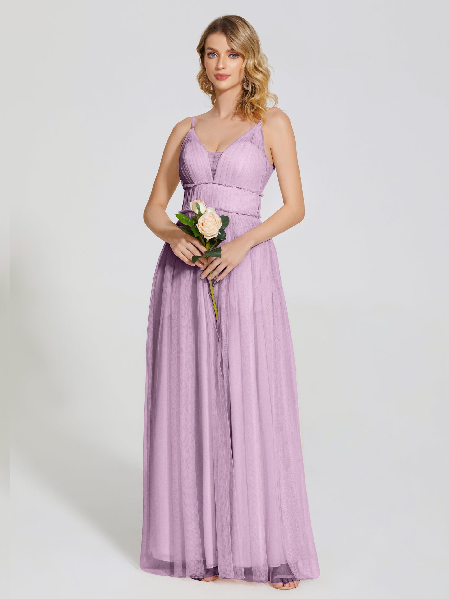 Alayna Spaghetti Straps Tulle Bridesmaid Dress