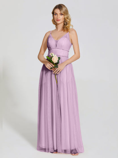 Alayna Spaghetti Straps Tulle Bridesmaid Dress