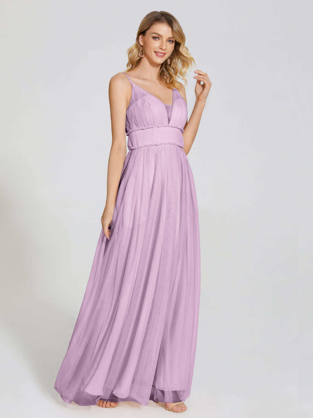 Alayna Spaghetti Straps Tulle Bridesmaid Dress