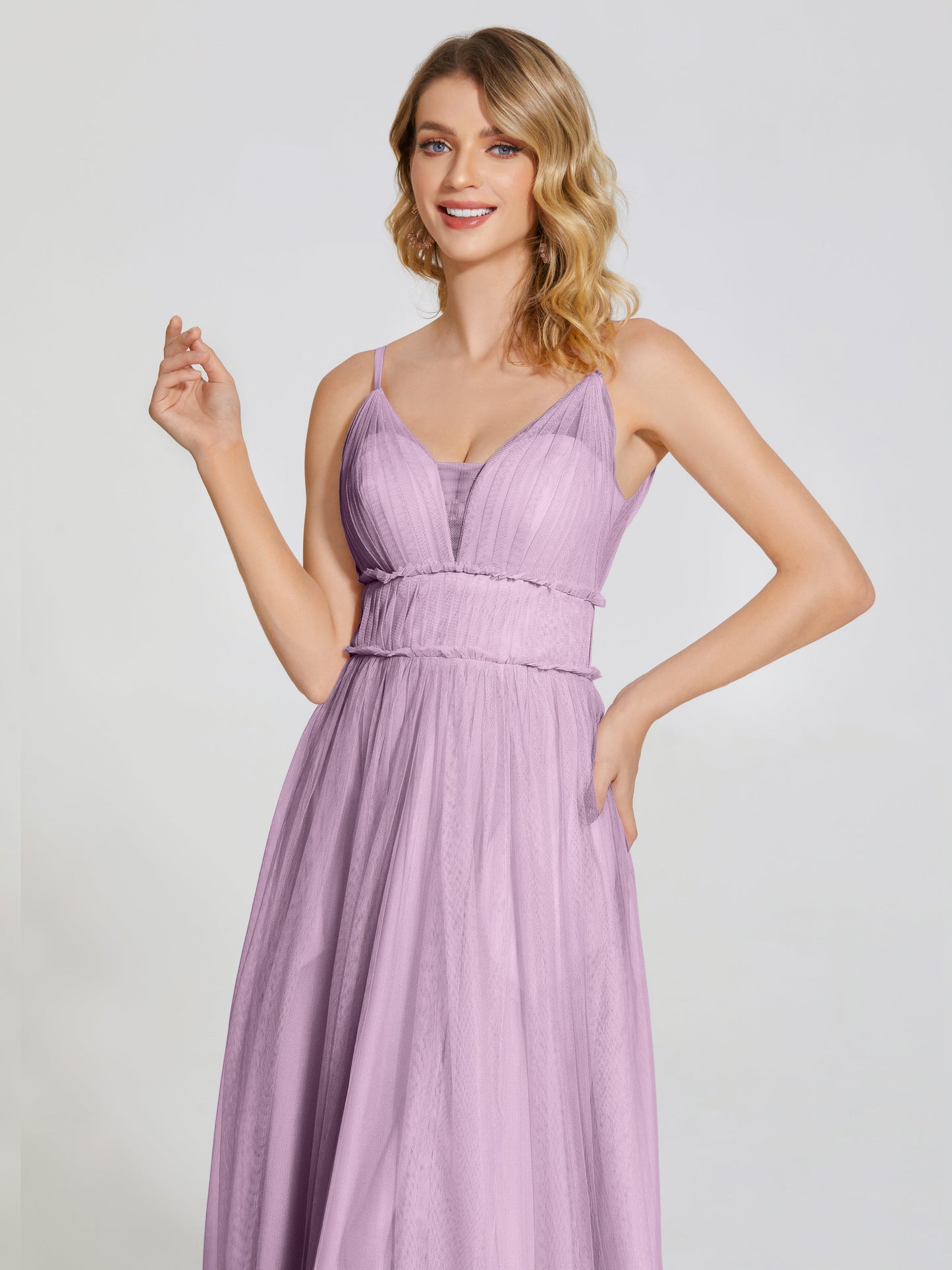 Alayna Spaghetti Straps Tulle Bridesmaid Dress
