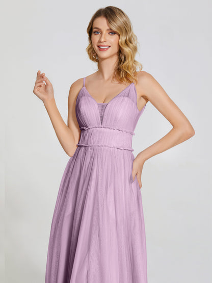 Alayna Spaghetti Straps Tulle Bridesmaid Dress