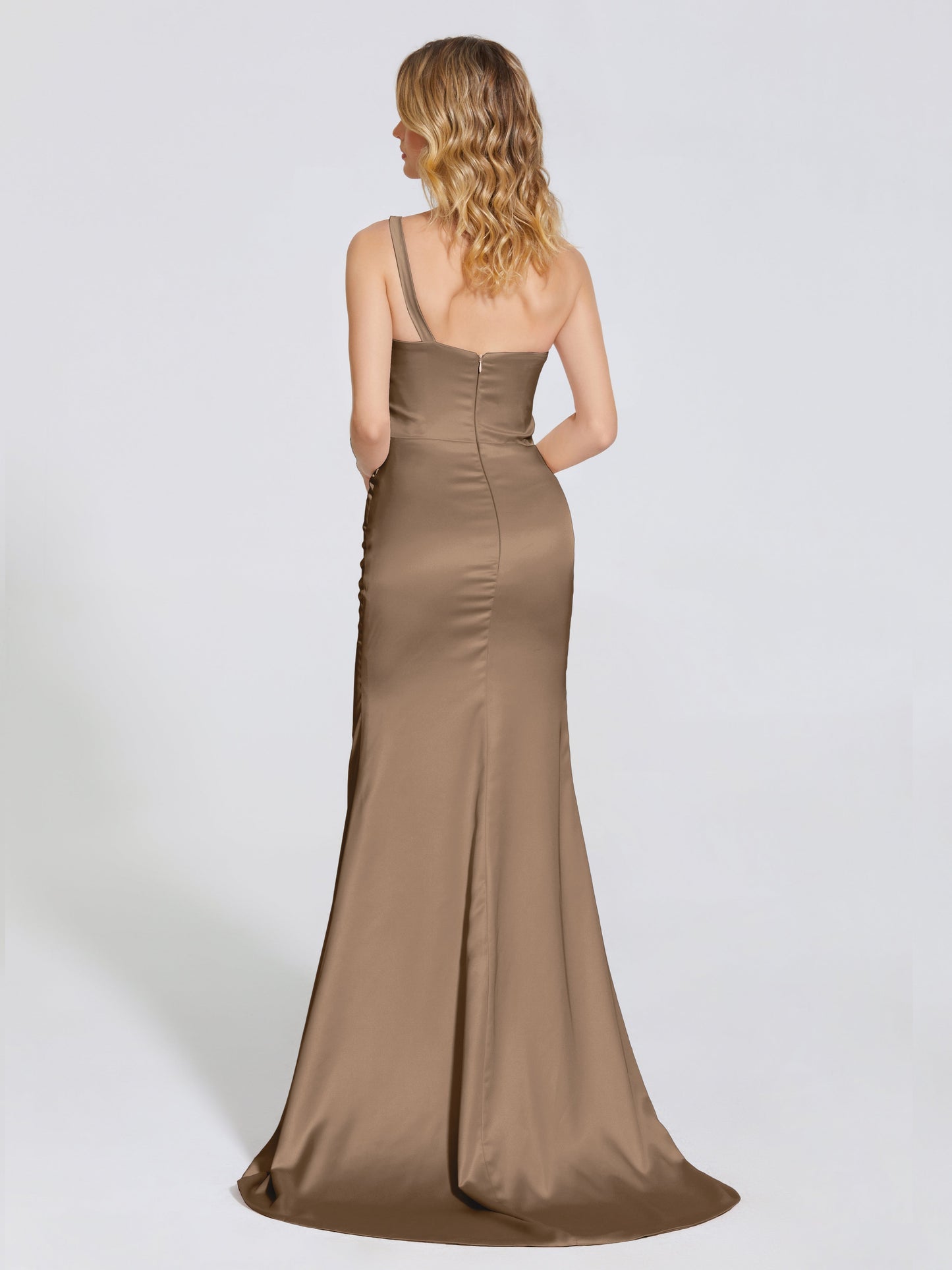 Joanna Straps Trumpet Soft Satin Bridesmaid Dress