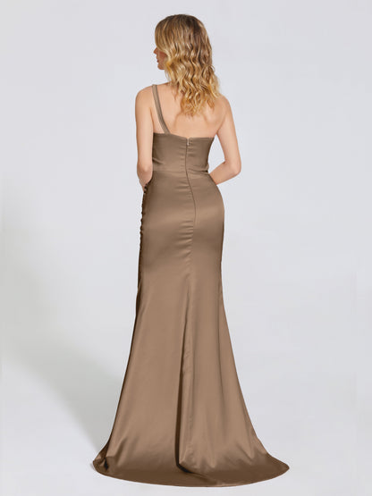 Joanna Straps Trumpet Soft Satin Bridesmaid Dress