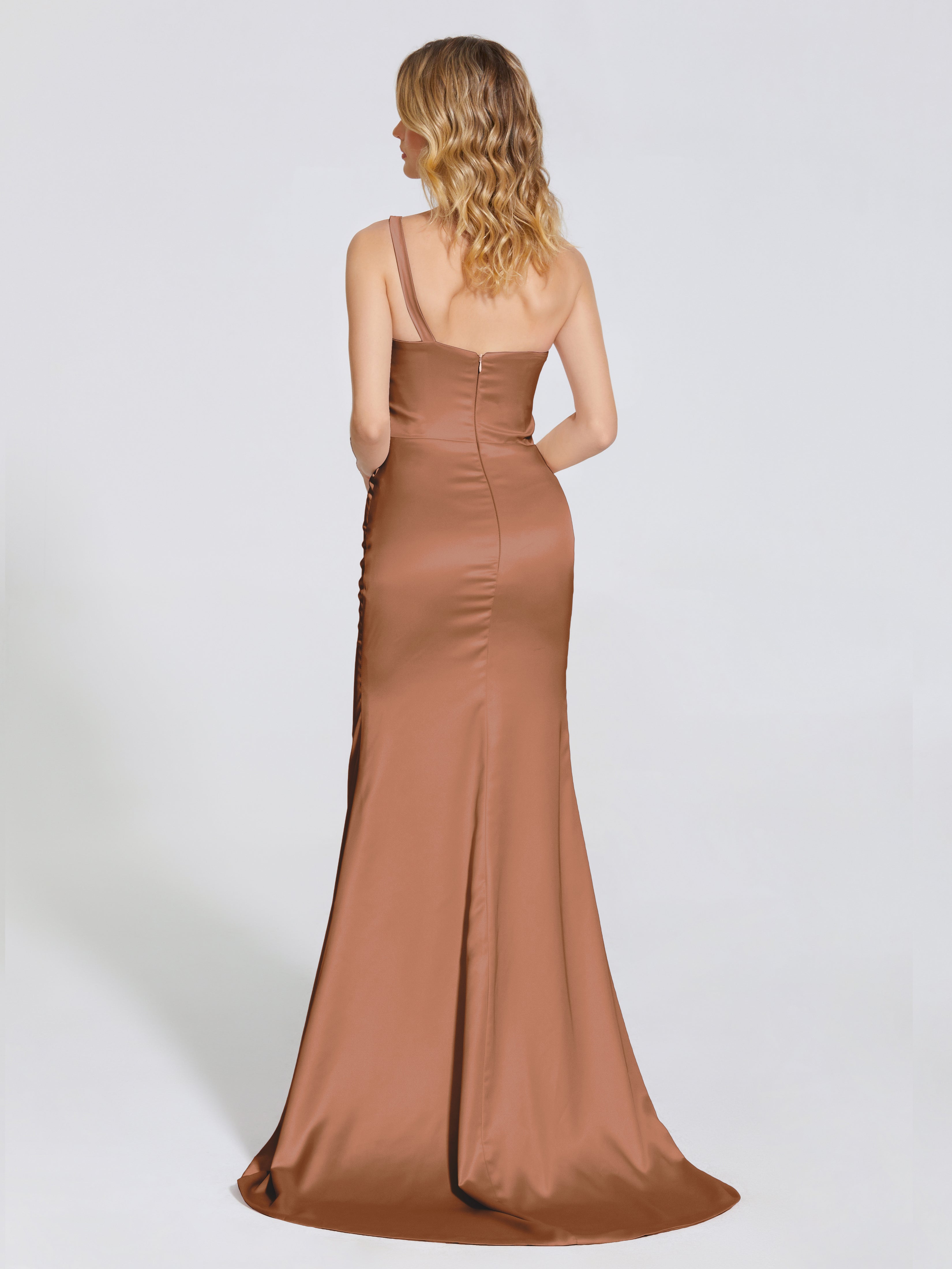 Joanna Straps Trumpet Soft Satin Bridesmaid Dress