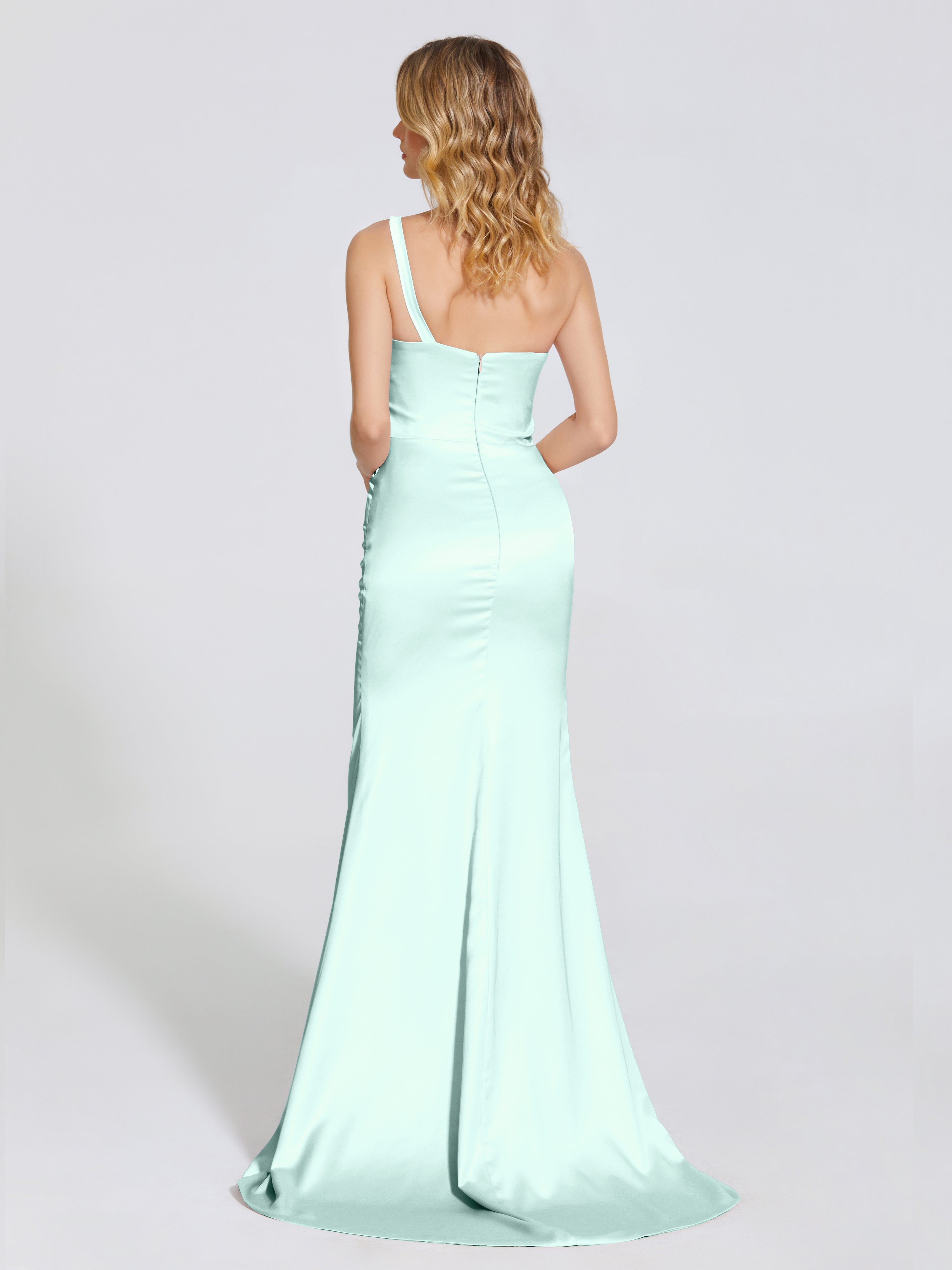 Joanna Straps Trumpet Soft Satin Bridesmaid Dress