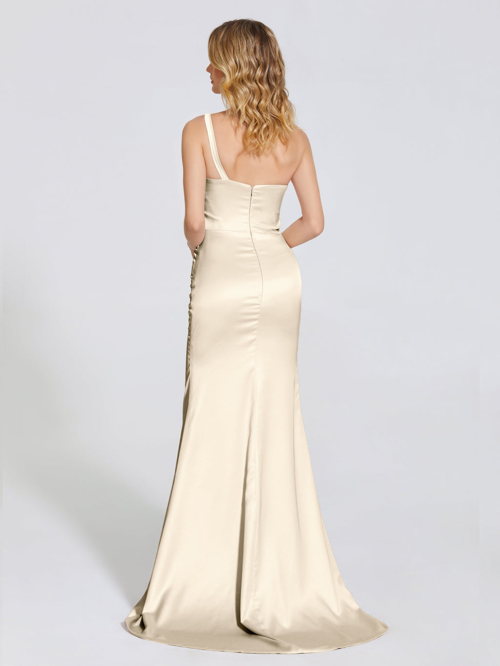 Joanna Straps Trumpet Soft Satin Bridesmaid Dress