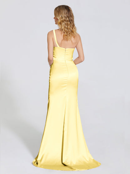 Joanna Straps Trumpet Soft Satin Bridesmaid Dress