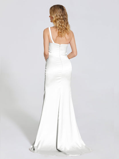 Joanna Straps Trumpet Soft Satin Bridesmaid Dress