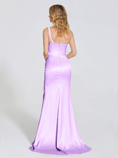 Joanna Straps Trumpet Soft Satin Bridesmaid Dress
