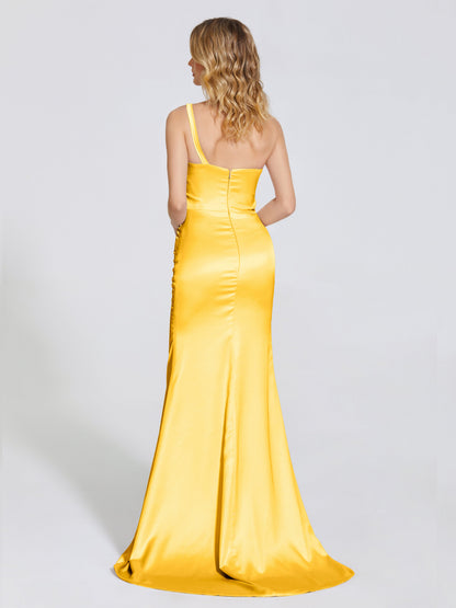 Joanna Straps Trumpet Soft Satin Bridesmaid Dress